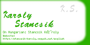 karoly stancsik business card